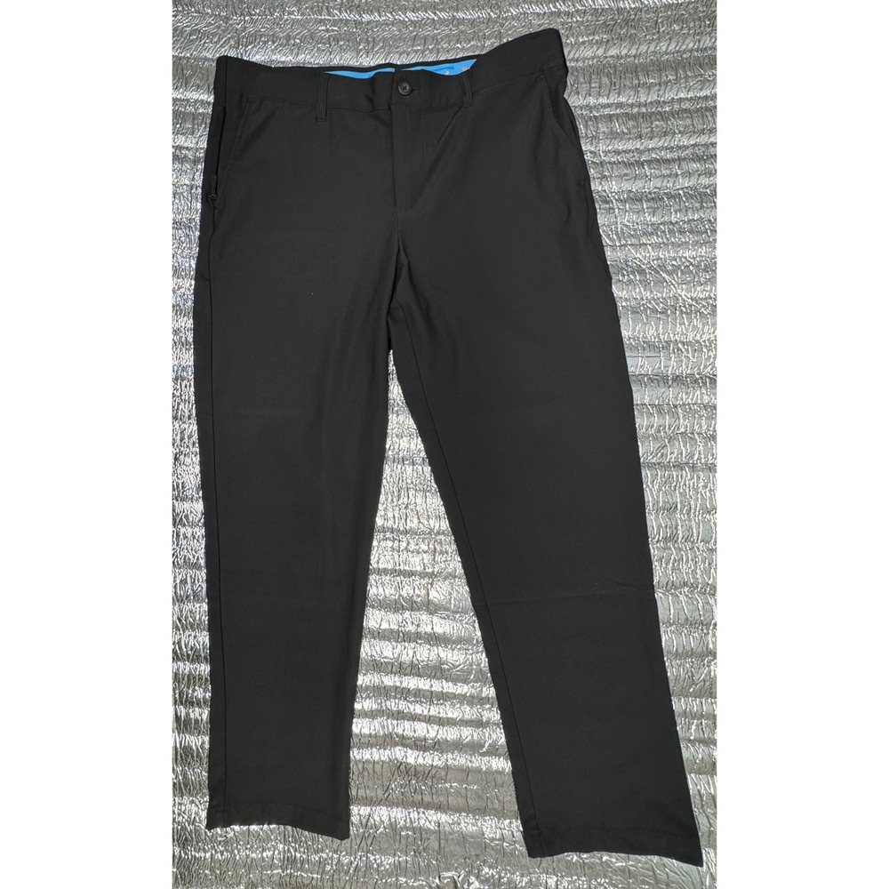 Birdie Bound Mens Golf Pants Black Performance Stretch Flat Front 36x30